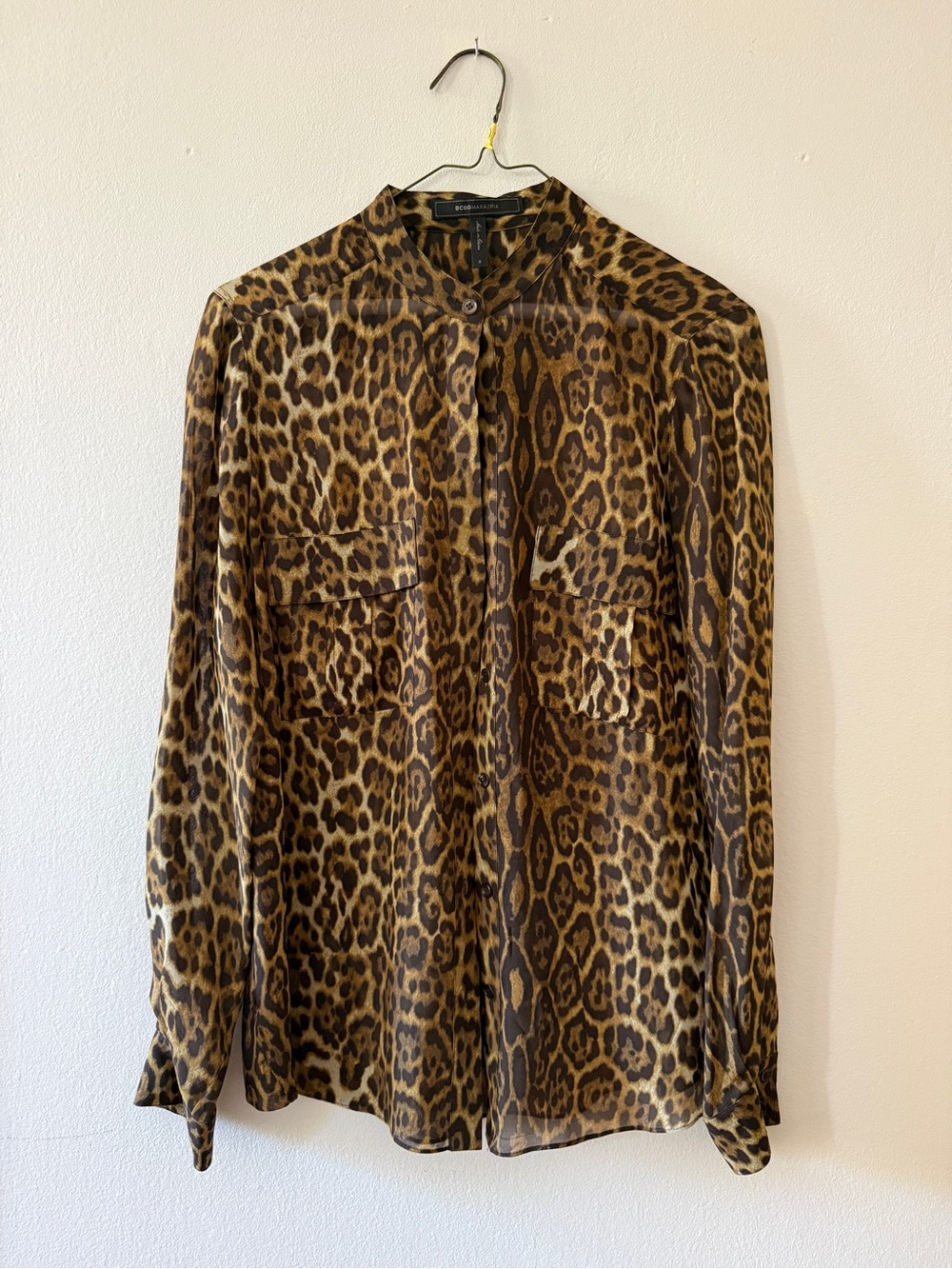 Silk Leopard Button Down Blouse